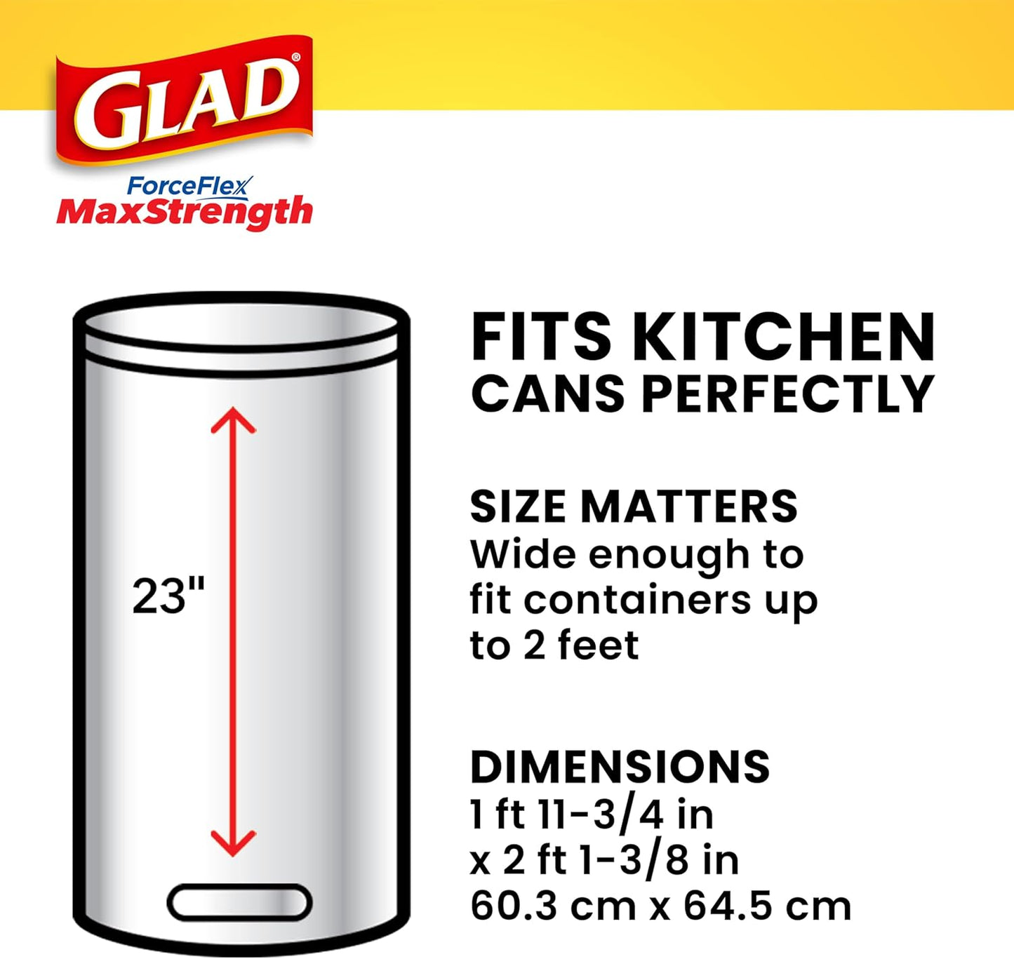 Glad Trash Bags, Tall Kitchen Garbage Bags ForceFlexPlus with Clorox, 13 Gallon, Eucalyptus and Peppermint, 90 Count (Package May Vary)