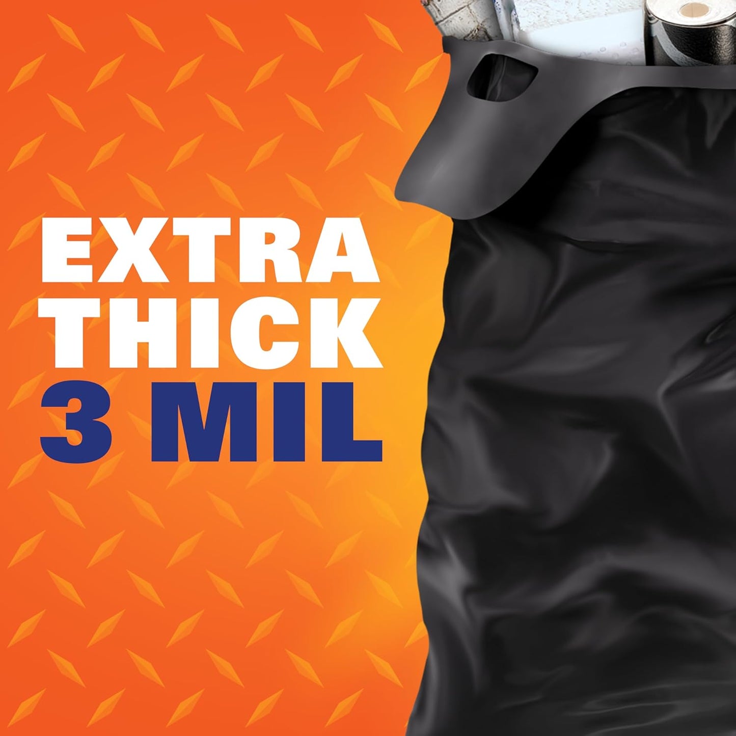 Hefty Load & Carry Heavy Duty Contractor Large Trash Bags, 42 Gallon, 26 Count