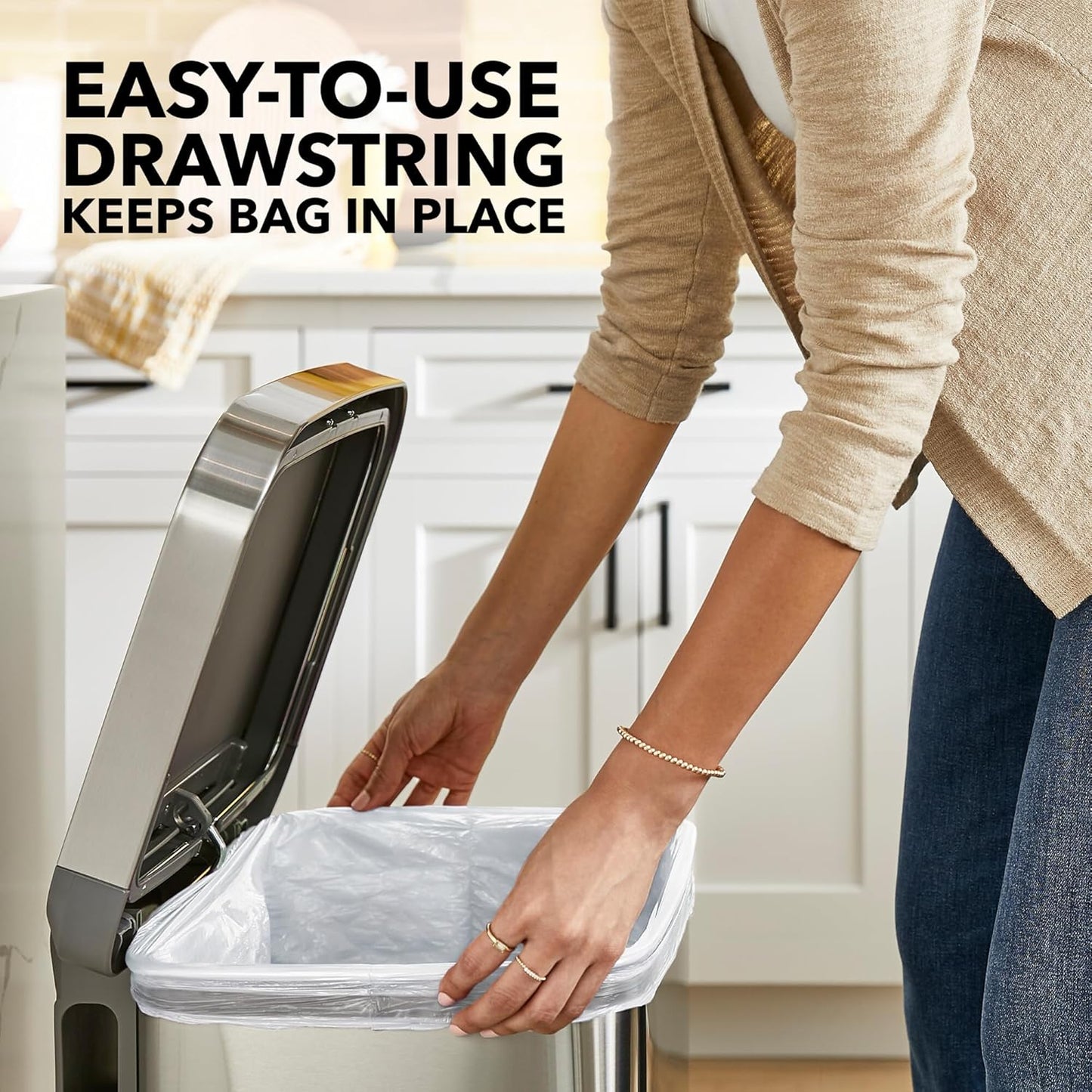 Glad ForceFlex Drawstring Trash Bags, 13 Gal, Fragrance Free, 110 Ct, Pack May Vary