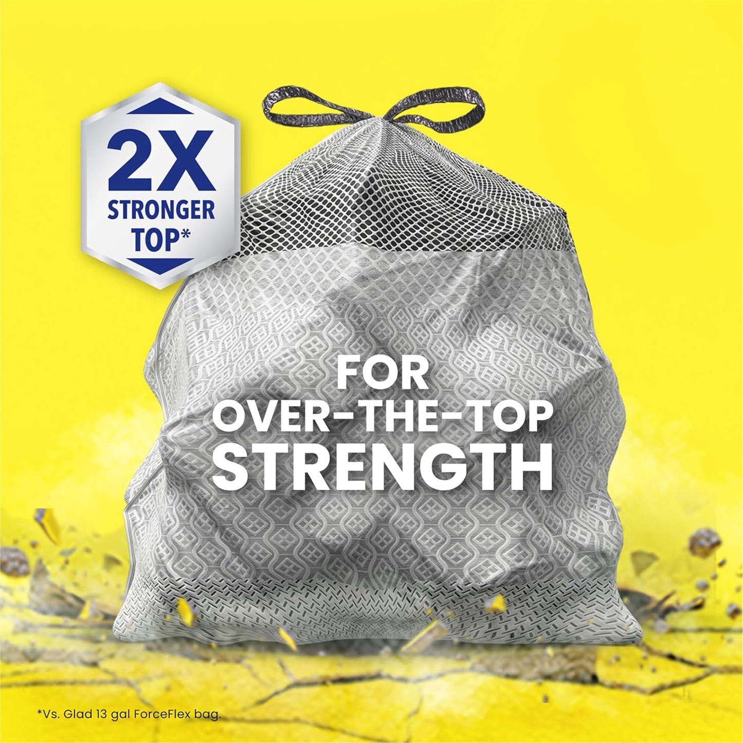 Glad ForceFlex MaxStrength XL Kitchen Trash Bags, 20 Gal, Fresh Clean, 80 Ct (Package May Vary)