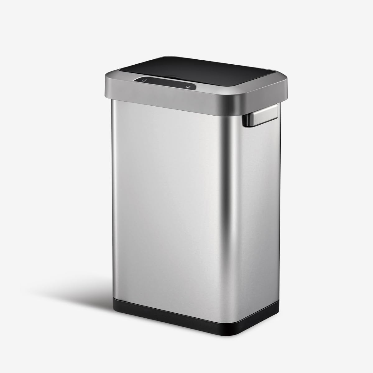EKO Deluxe Mirage-T 50 Liter / 13.2 Gallon Touchless Rectangular Motion Sensor Trash Can, Matte Stainless Steel Finish