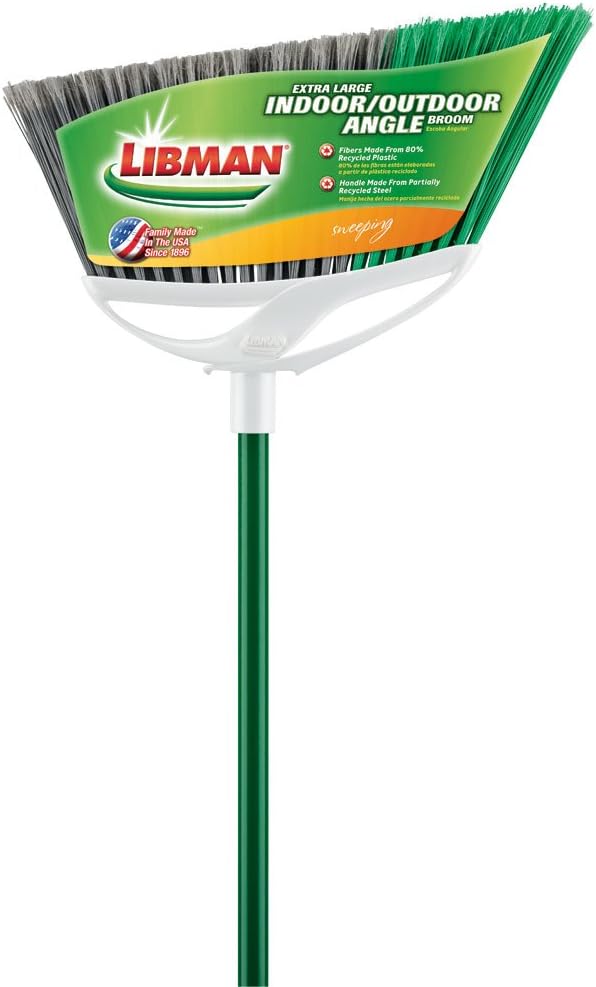 Libman 211 Extra Large Precision Angle Broom with Recycled Broom Fibers