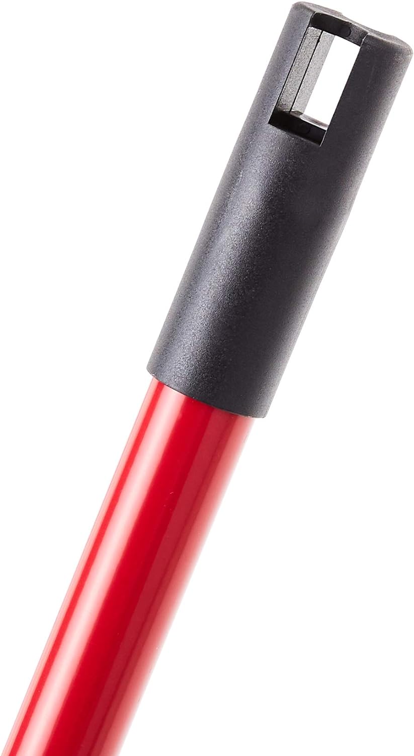 Amazon Basics Angle Broom With Metal Handle, 6-Pack, Black & Red (Previously AmazonCommercial brand)