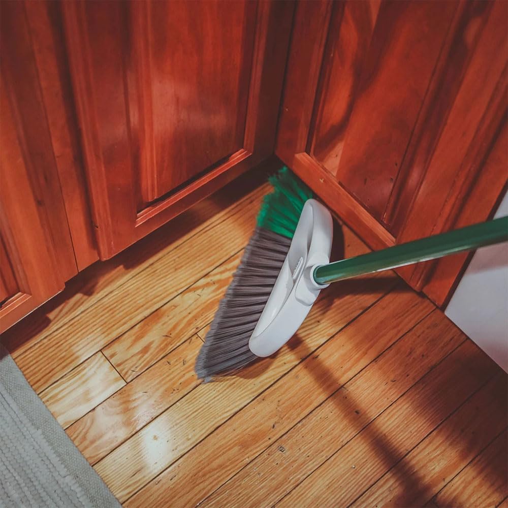 Libman Commercial 205 Large Precision Angle Broom, Steel Handle, 13" Wide, Green and White (Pack of 6)