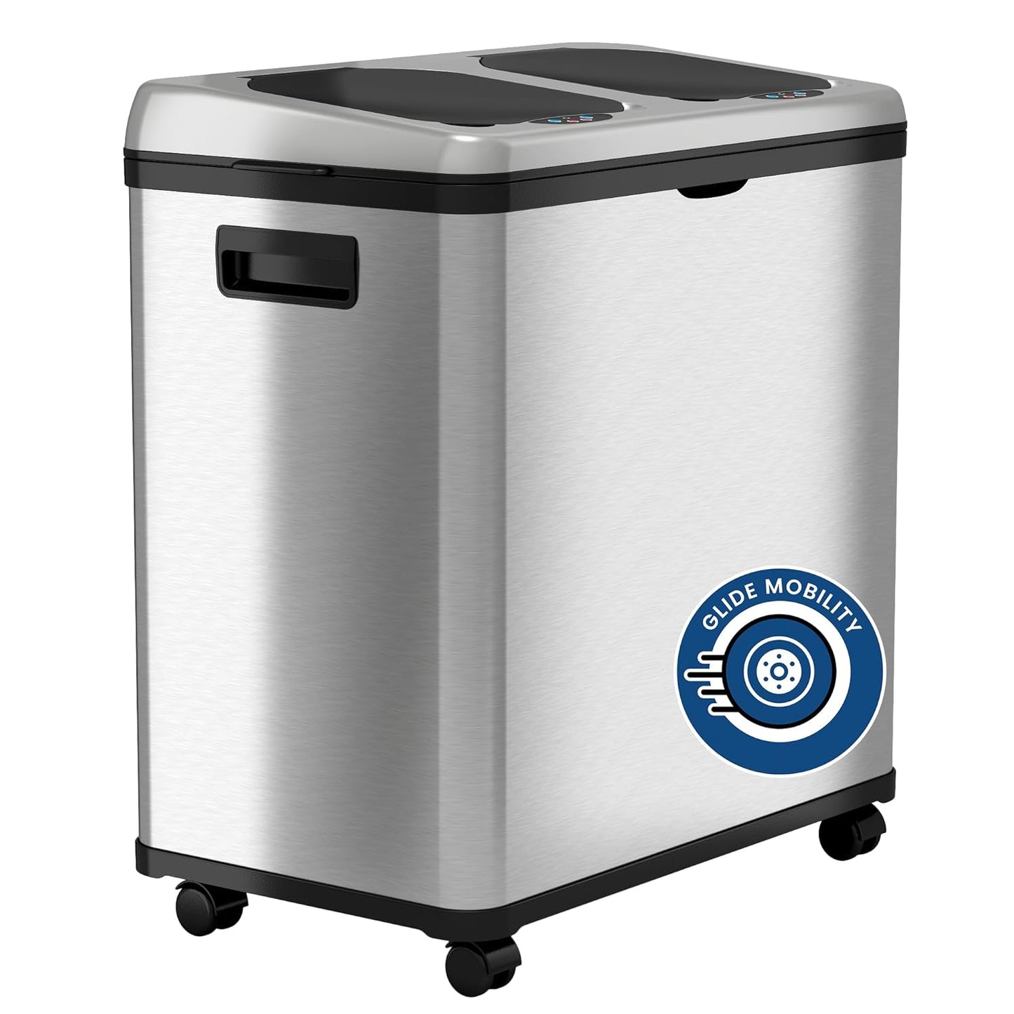 iTouchless SoftStep 13.2 Gallon Slim Step Pedal Trash Can with Odor Filter, Elongated Stainless Steel Recycling Bin, Space-Saving Garbage Trashcan, 50 Liter Bedroom Livingroom Wastebasket Home Office