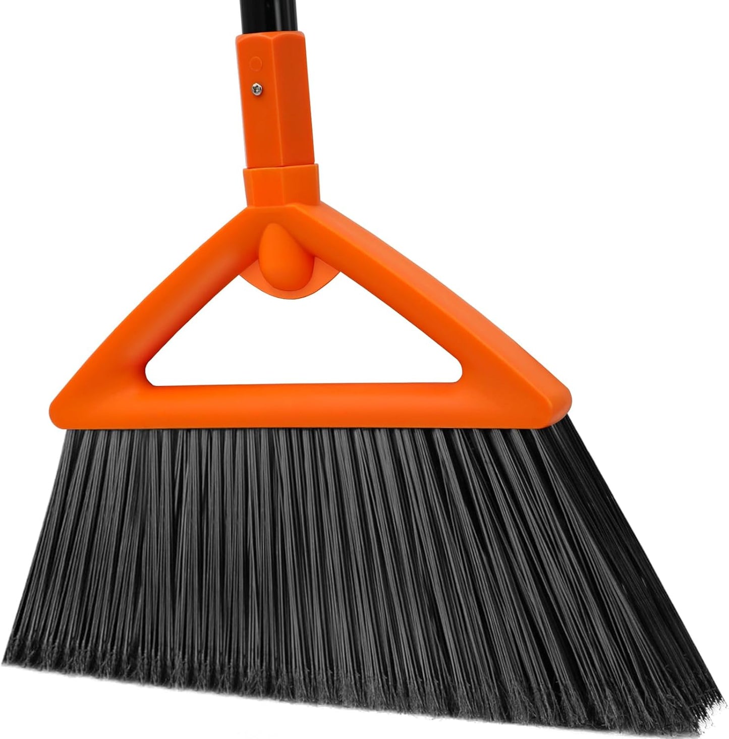 3PCS Outdoor Indoor Broom, Brooms for Sweeeping Indoor, Heavy-Duty Kitchen Broom with Long Pole, Angle Broom for Garages Restaurant Courtyard Office Lobby Sweep Dust (Black-White-Yellow)