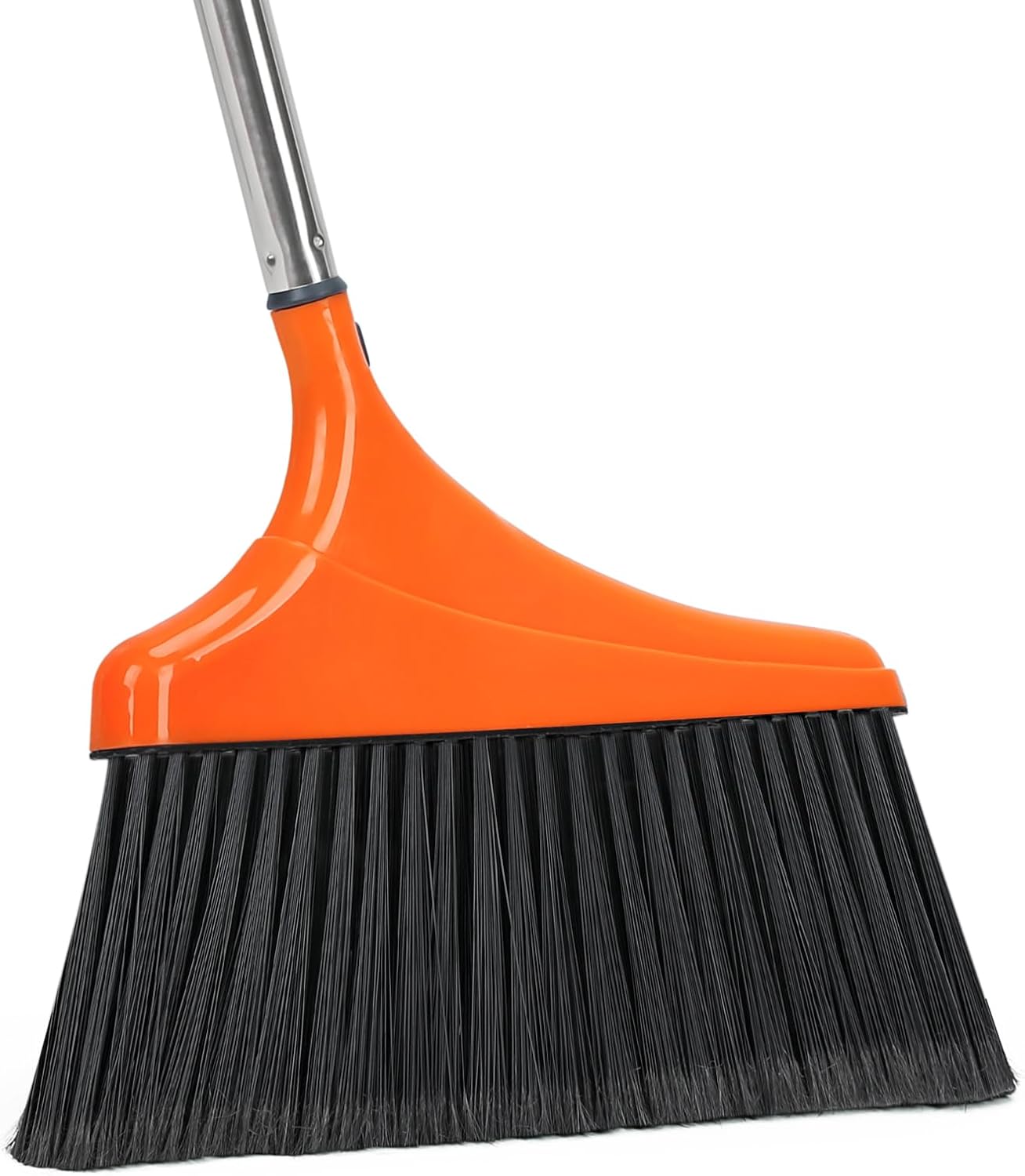 4 Pack Heavy-Duty Angle Broom for Floor Cleaning with 52" Long Handle Stiff Bristle Angle Commercial and Industrial Broom, Indoor Outdoor Broom for Garage Kitchen Office Lobby Patio