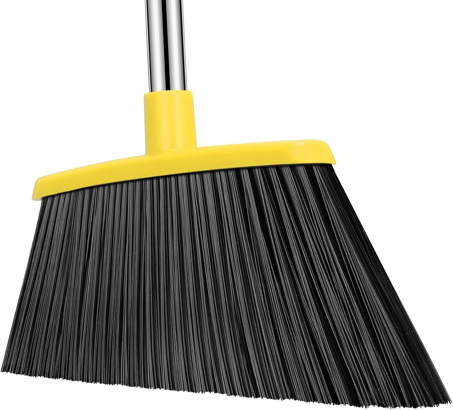 NACENA Heavy Duty Broom, 55 Inch Long Handle Outdoor Large Angle Brooms, Commercial Broom for Sweeping Indoor, for Home Garage Kitchen Office Courtyard Lobby Patio Lawn Concrete, 4 Pack (Black&Red)