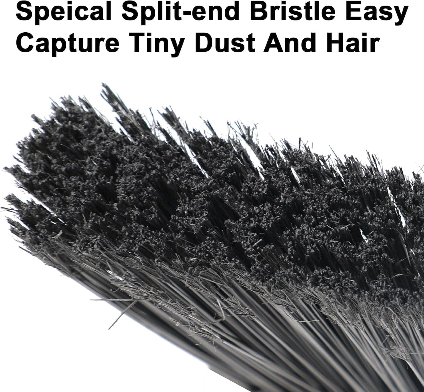 3PCS Outdoor Indoor Broom, Brooms for Sweeeping Indoor, Heavy-Duty Kitchen Broom with Long Pole, Angle Broom for Garages Restaurant Courtyard Office Lobby Sweep Dust (Black-White-Yellow)