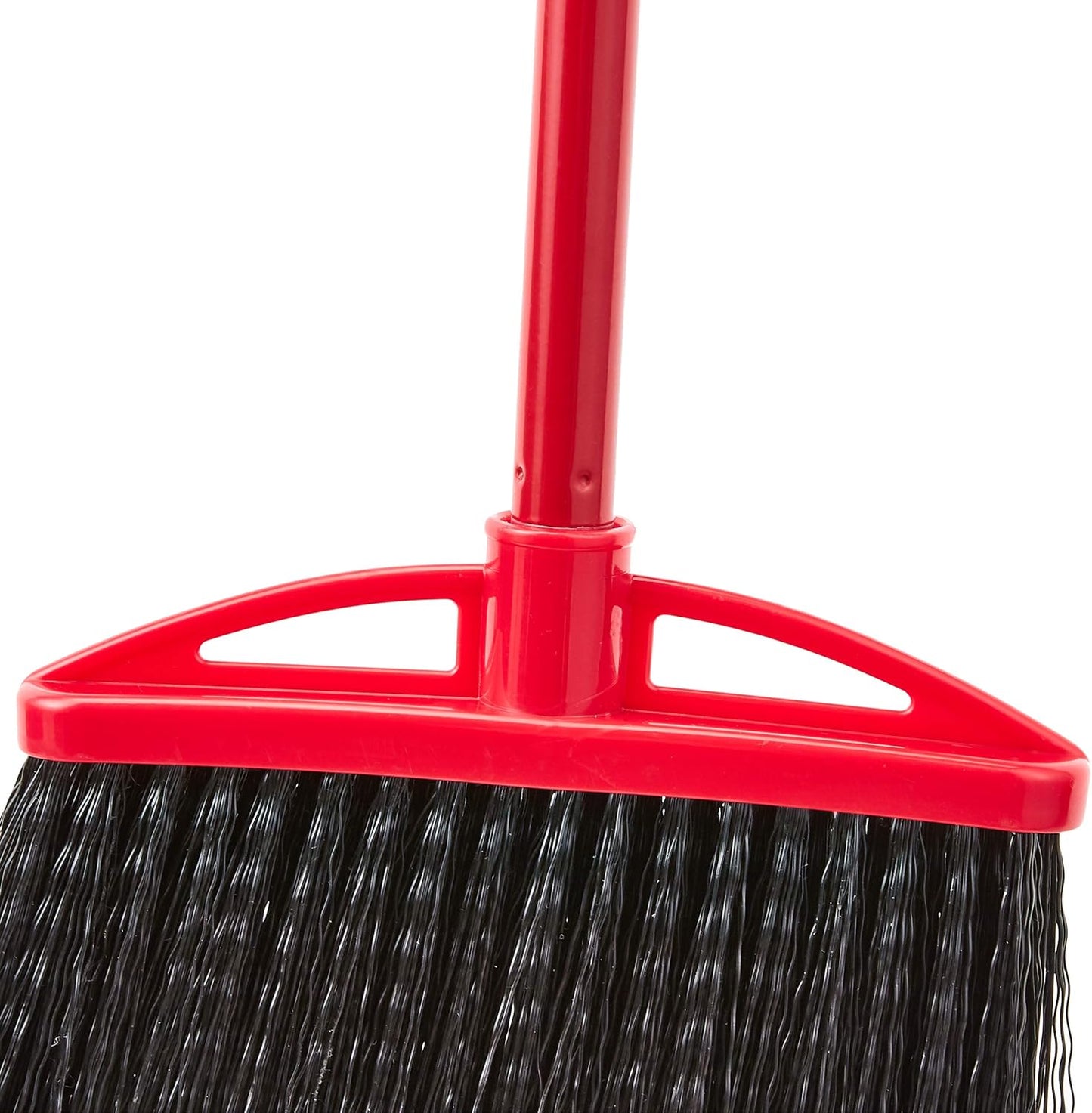 Amazon Basics Angle Broom With Metal Handle, 6-Pack, Black & Red (Previously AmazonCommercial brand)