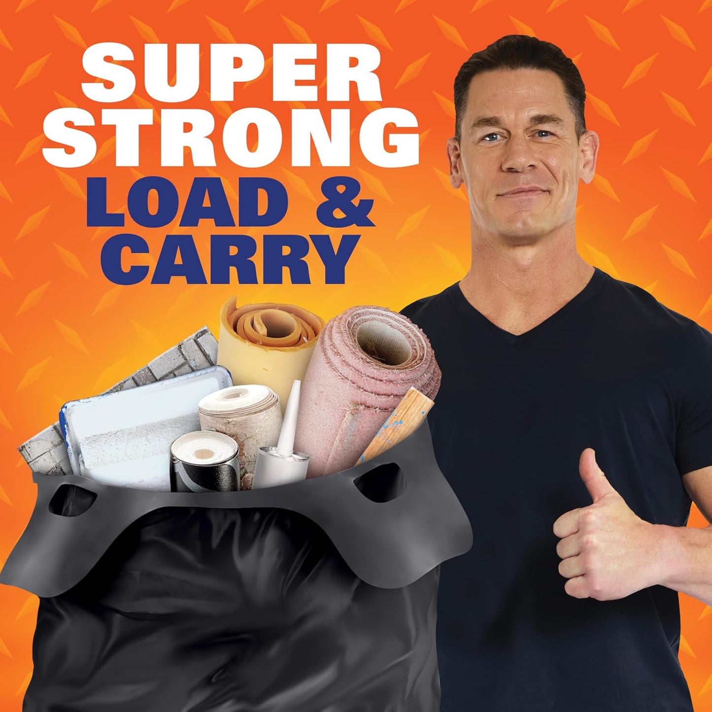 Hefty Load & Carry Heavy Duty Contractor Large Trash Bags, 42 Gallon, 26 Count